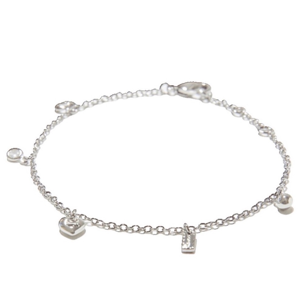 Coach Silver Adjustable Charm Bracelet With Dust Bag NWT